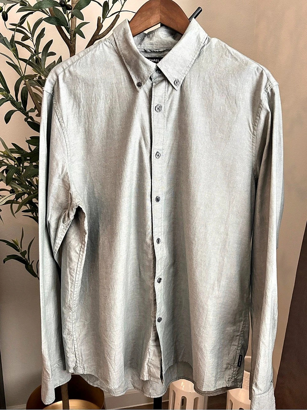 Michael Kors Men's Button Down Shirt in Gray XL Like New